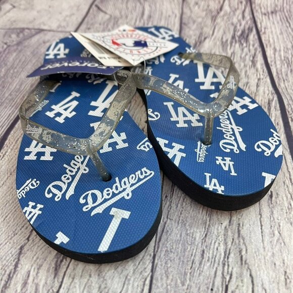 NEW MLB Los Angeles Dodgers Baseball‎ Women's Size 6 Flip Flops Thong Sandals - Picture 7 of 10